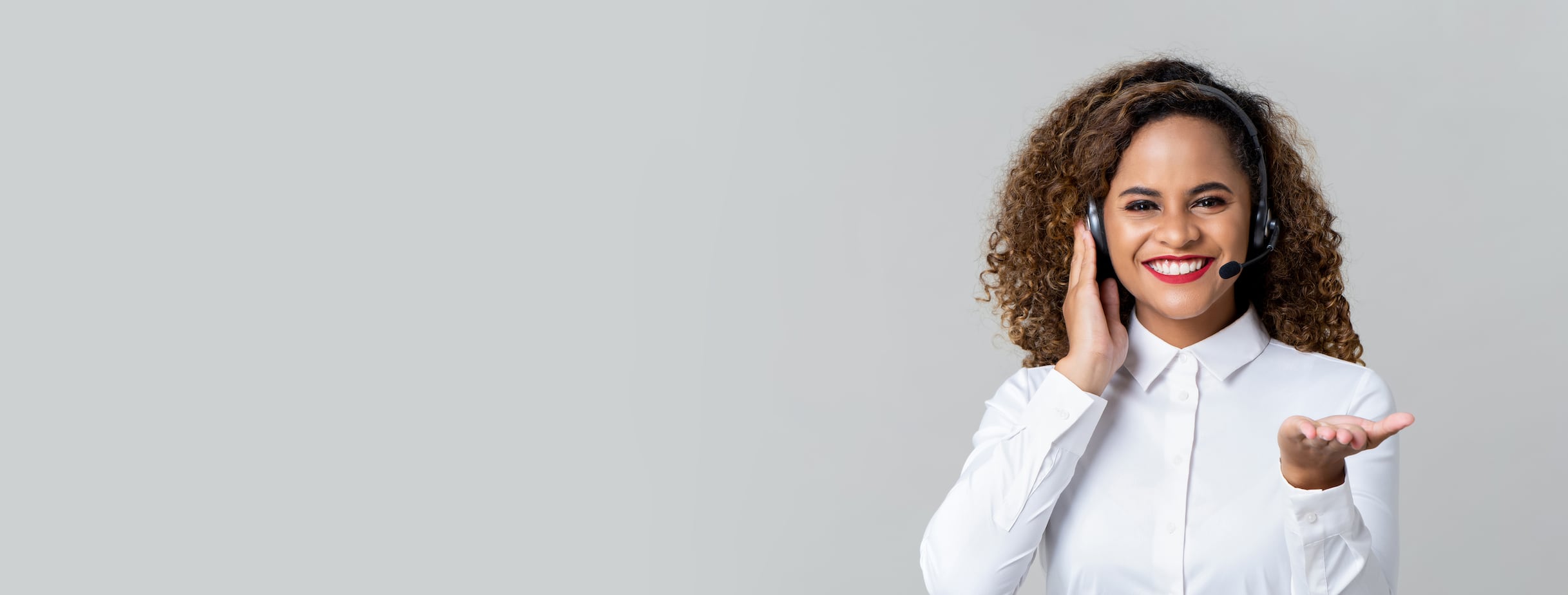 smiling woman with headphones
