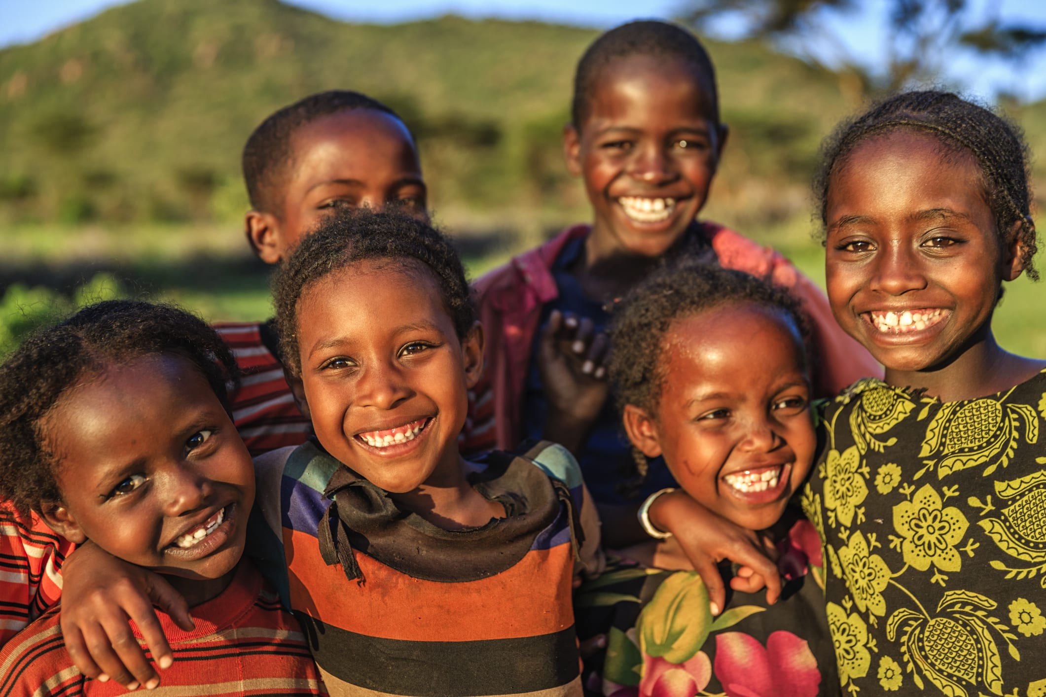 Glada barn i afrika
