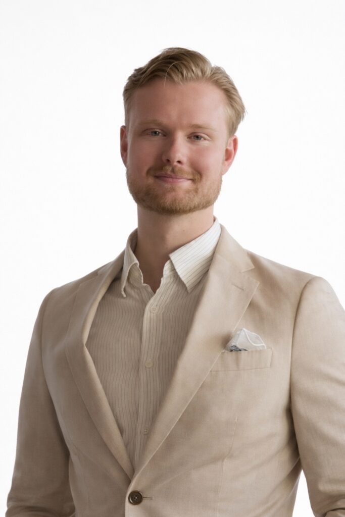 Porträtt på man i kostym